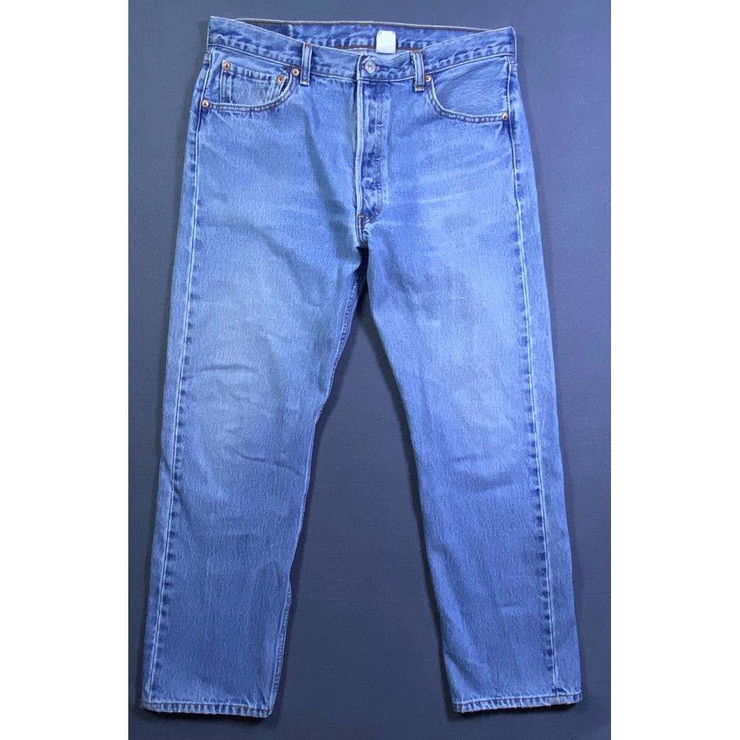 Vintage 90s Levi's 501 Blue Jeans 0193 36x30 (34x30) Button Fly Made Hong Kong